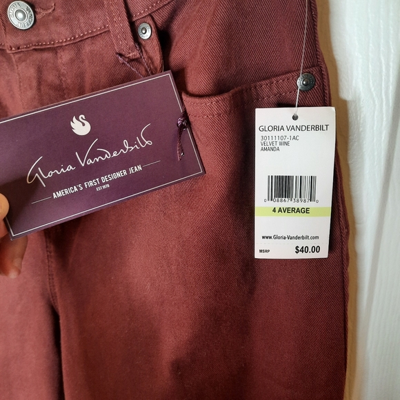 NWT Gloria Vanderbilt Amanda red jeans - Picture 2 of 4